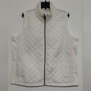 [5x$20] Lightweight Quilted Off White Vest  / Size 1X / EUC